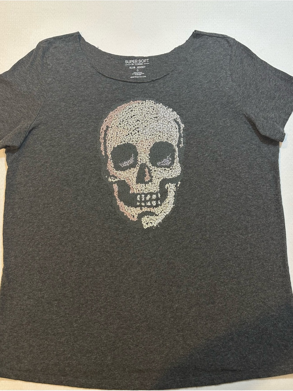 Torrid Super Soft Slub Jersey Skull Graphic Tee Size 0